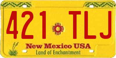 NM license plate 421TLJ