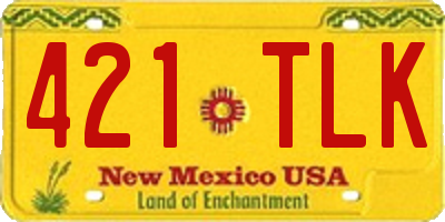 NM license plate 421TLK