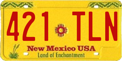 NM license plate 421TLN