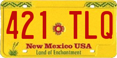 NM license plate 421TLQ