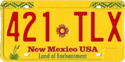NM license plate 421TLX