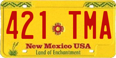 NM license plate 421TMA