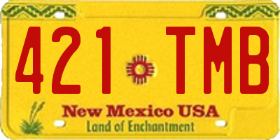 NM license plate 421TMB