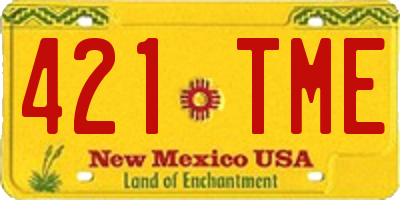 NM license plate 421TME