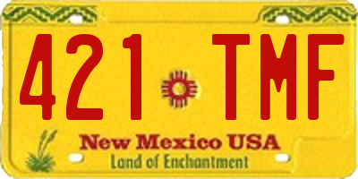 NM license plate 421TMF