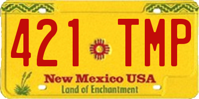 NM license plate 421TMP