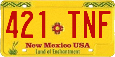 NM license plate 421TNF