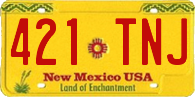 NM license plate 421TNJ
