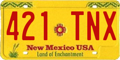 NM license plate 421TNX