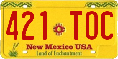 NM license plate 421TOC