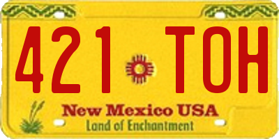 NM license plate 421TOH