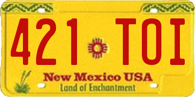 NM license plate 421TOI