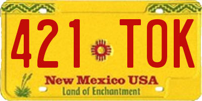 NM license plate 421TOK