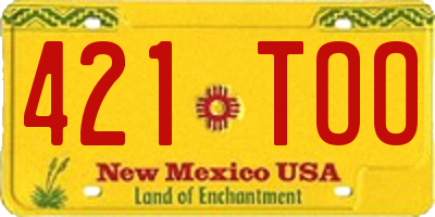 NM license plate 421TOO
