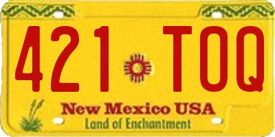 NM license plate 421TOQ