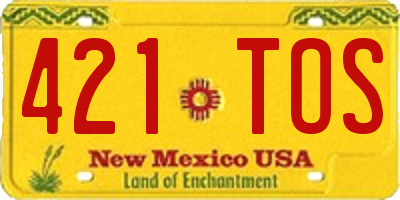 NM license plate 421TOS