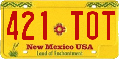 NM license plate 421TOT