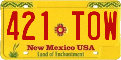 NM license plate 421TOW