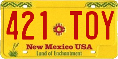 NM license plate 421TOY