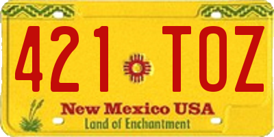 NM license plate 421TOZ