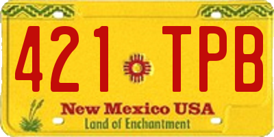 NM license plate 421TPB