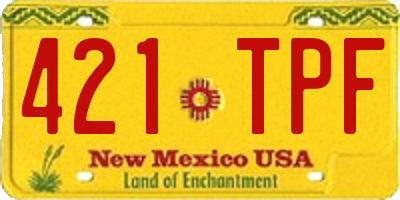 NM license plate 421TPF