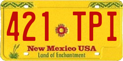 NM license plate 421TPI
