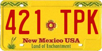 NM license plate 421TPK