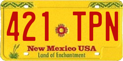 NM license plate 421TPN