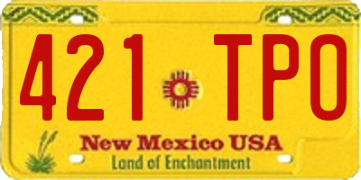 NM license plate 421TPO