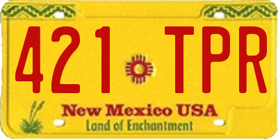 NM license plate 421TPR