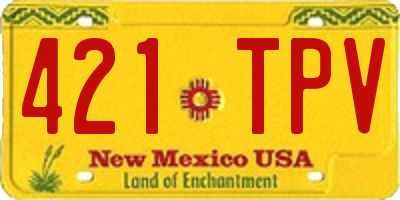 NM license plate 421TPV
