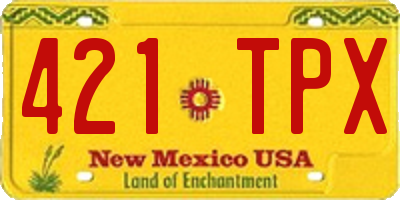 NM license plate 421TPX