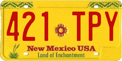 NM license plate 421TPY