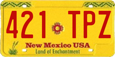 NM license plate 421TPZ