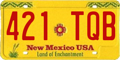 NM license plate 421TQB