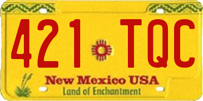 NM license plate 421TQC