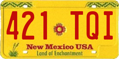 NM license plate 421TQI