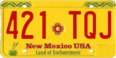 NM license plate 421TQJ