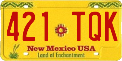 NM license plate 421TQK