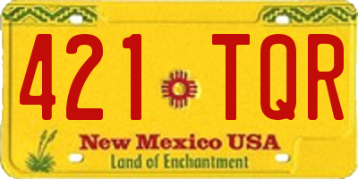 NM license plate 421TQR