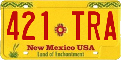 NM license plate 421TRA
