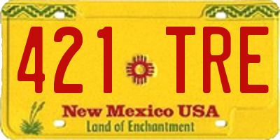 NM license plate 421TRE