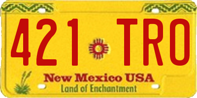 NM license plate 421TRO