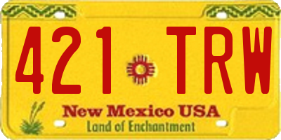 NM license plate 421TRW