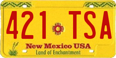 NM license plate 421TSA