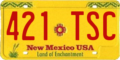 NM license plate 421TSC