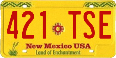 NM license plate 421TSE