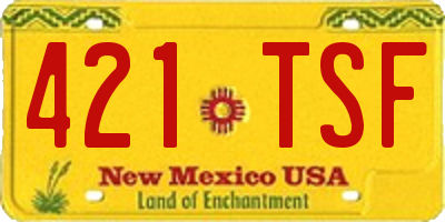 NM license plate 421TSF