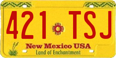 NM license plate 421TSJ